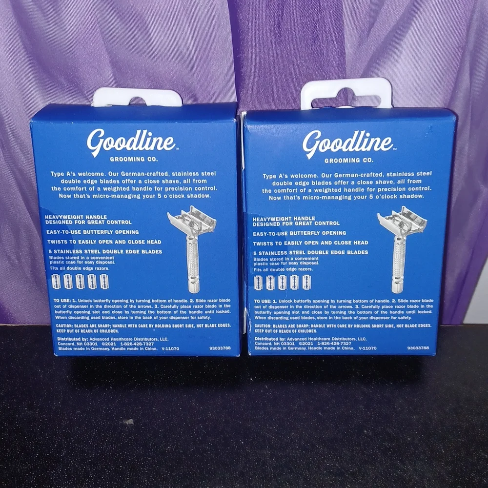 2 New Packs Men's Goodline Grooming Co. Double Edge Safety Razors  *